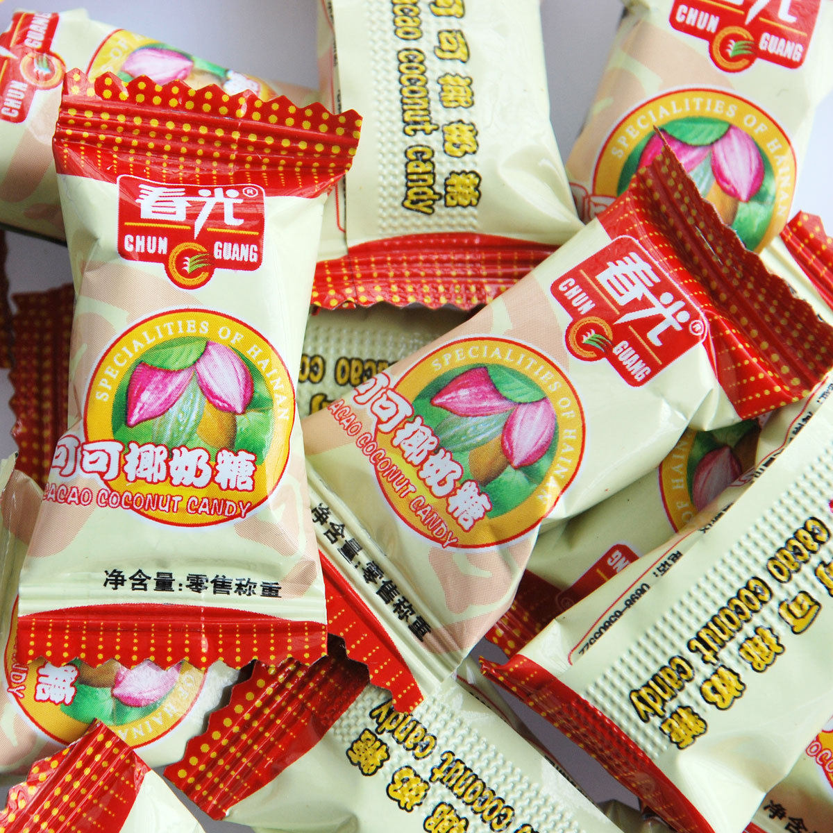 海南  春光可可椰奶糖500克散装 一斤装 可可糖果