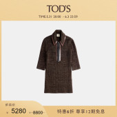 POLO衫 限时特惠 S官方正品 女士拼皮革尖领拉链半袖 女装 TOD