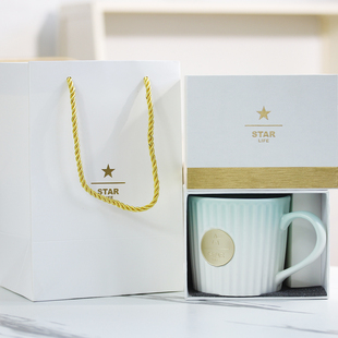 马克杯订做瓷柄水杯带铜牌杯子校徽咖啡杯定制logo陶瓷杯定做礼品