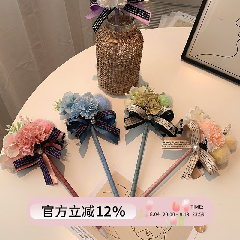 康乃馨花束笔教师节礼物送幼儿园女老师diy永生花朵实用创意礼品图片