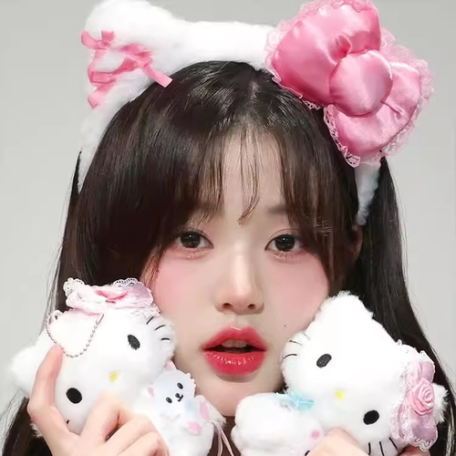 张元英粉色蝴蝶结hellokitty发箍