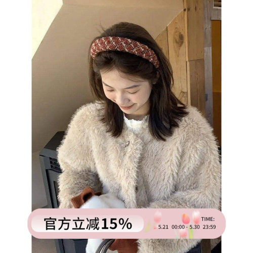 小香风粗花呢高颅顶发箍