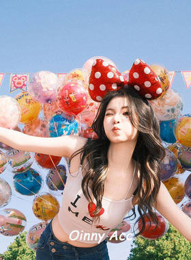 红色波点超大蝴蝶结发箍迪士尼米妮头箍可爱拍照显脸小游乐园发饰