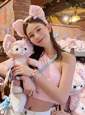 玲娜贝儿发箍迪士尼发饰可爱粉色毛绒洗脸头箍游玩拍照发卡头饰女