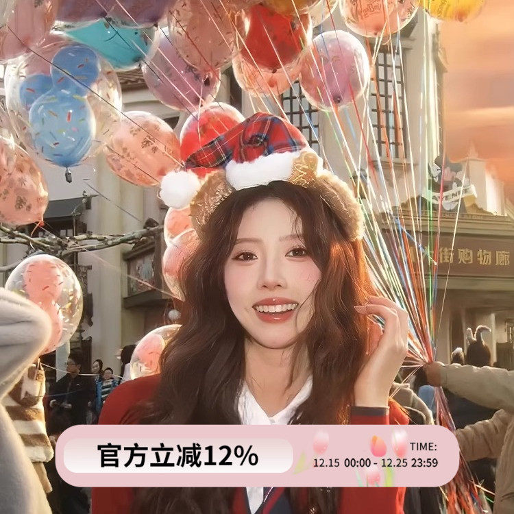 达菲熊圣诞帽子姜饼人毛绒发箍