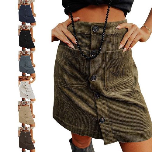 亚马逊秋冬季新款独立站欧美跨境外贸女装灯芯绒半身裙