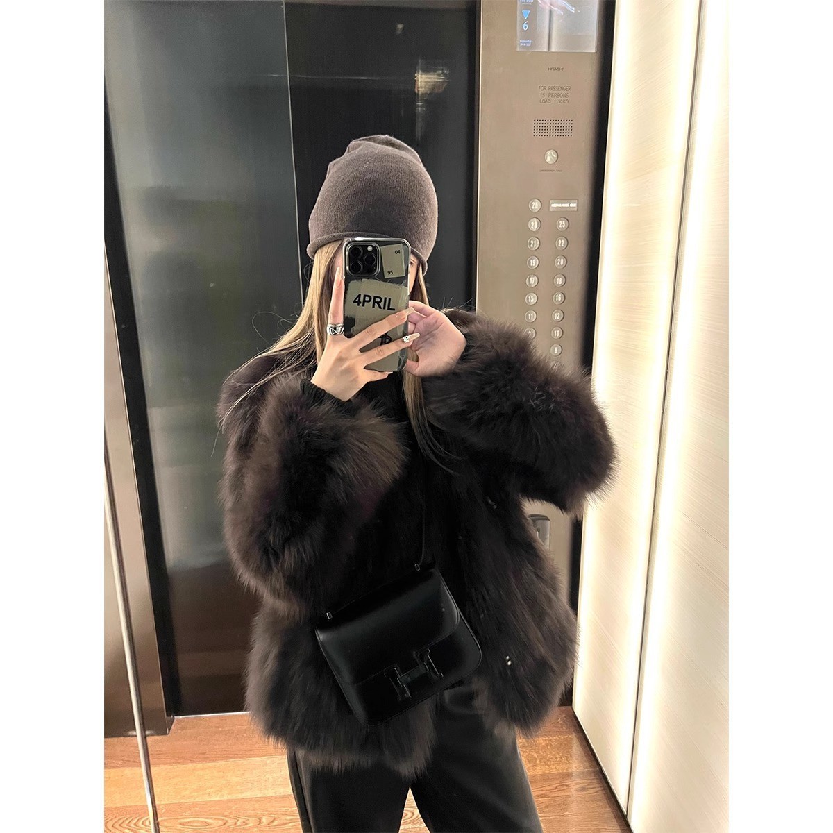 皮毛一体灰色冬环保皮草秋冬短款仿狐狸毛毛外套女新款