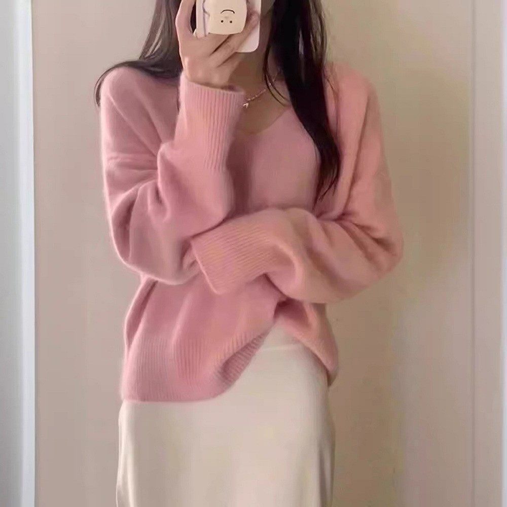 秋冬新款软糯高级感显白蓝色毛衣套头女宽松韩版慵懒温柔风针织衫,个性定制/设计服务/DIY,连衣裙加工定制,淘宝优惠券,粉丝福利购,淘宝优惠卷