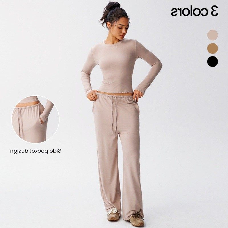 磨毛瑜伽套装圆领长袖长裤运动休闲跑步健身服垂坠阔腿宽松休闲裤,个性定制/设计服务/DIY,连衣裙加工定制,淘宝优惠券,粉丝福利购,淘宝优惠卷