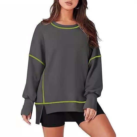 亚马逊欧美休闲宽松套头卫衣女春秋季新款时尚拼色长袖上衣,个性定制/设计服务/DIY,连衣裙加工定制,淘宝优惠券,粉丝福利购,淘宝优惠卷