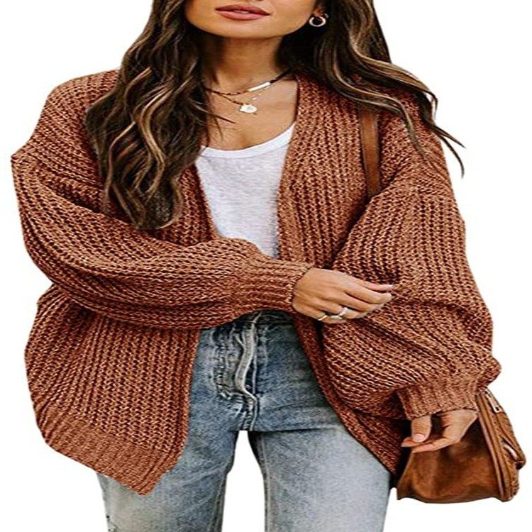 新款速卖通外贸女装针织衫宽松欧美大码纯色开衫灯笼袖毛衣女,个性定制/设计服务/DIY,连衣裙加工定制,淘宝优惠券,粉丝福利购,淘宝优惠卷