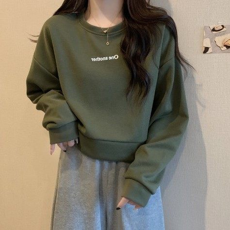 欧美无帽短款小个子卫衣女韩版宽松百搭秋冬薄款套头上衣,个性定制/设计服务/DIY,连衣裙加工定制,淘宝优惠券,粉丝福利购,淘宝优惠卷