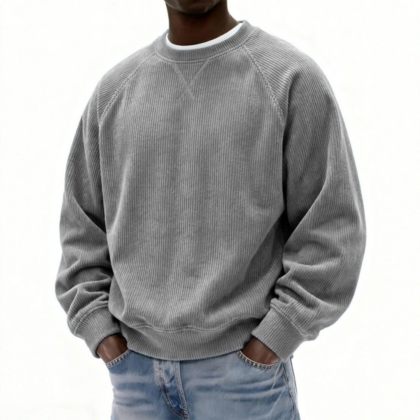 秋冬新款欧美风男士宽松圆领灯芯绒卫衣男套头长袖休闲上衣,个性定制/设计服务/DIY,连衣裙加工定制,淘宝优惠券,粉丝福利购,淘宝优惠卷