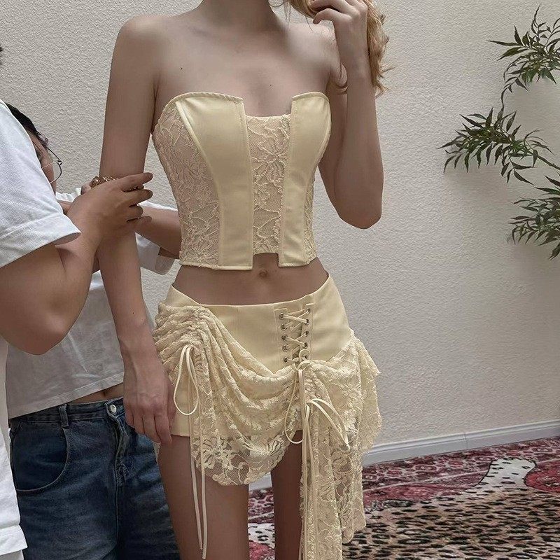 欧美风跨境春季新款女装纯色修身裹胸背心时尚低腰半身裙套装,个性定制/设计服务/DIY,连衣裙加工定制,淘宝优惠券,粉丝福利购,淘宝优惠卷