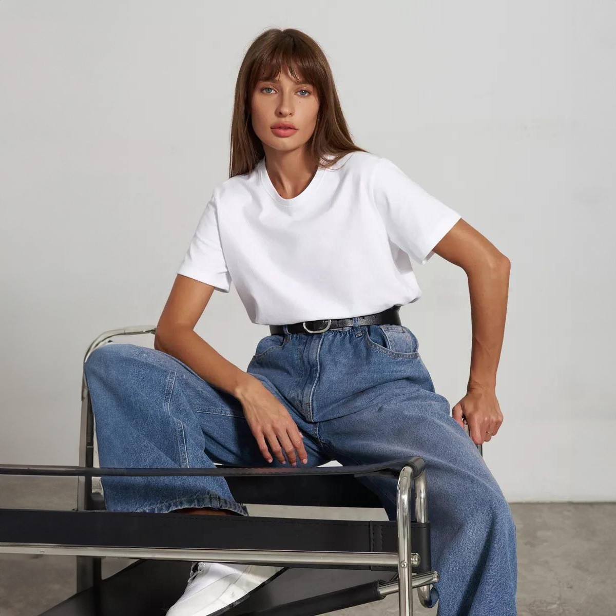 跨境短袖恤欧美夏季新款女时尚休闲居家通勤百搭圆领短袖恤