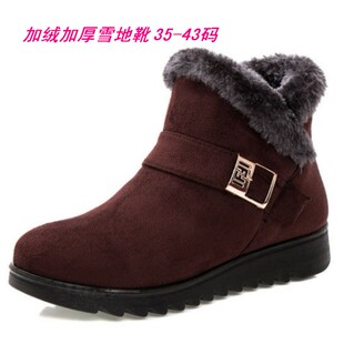 加绒加厚雪地靴女冬季保暖棉靴4243大码妈妈棉鞋软底防滑防寒短靴