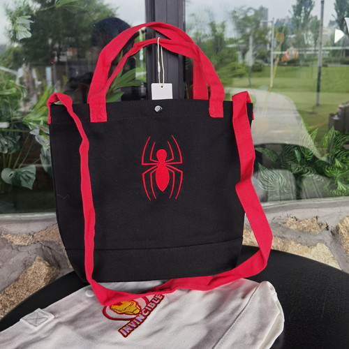 外贸原单刺绣帆布卡通单肩包收纳袋环保手拎包购物袋斜挎包补习袋