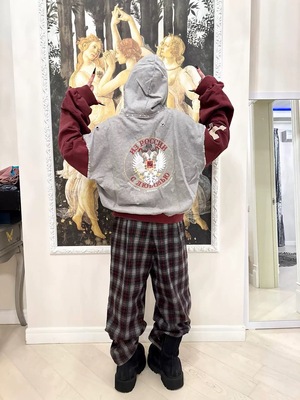 project/1 protocol战马俄罗斯拉链连帽衫美式休闲做旧磨破外套潮