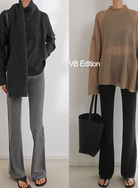 VB高弹亲肤磨毛保暖提臀微喇打底裤高腰修身显瘦瑜伽超模裤秋冬