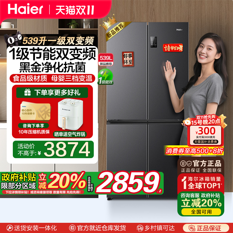 海尔539冰箱一级变频无霜抗菌