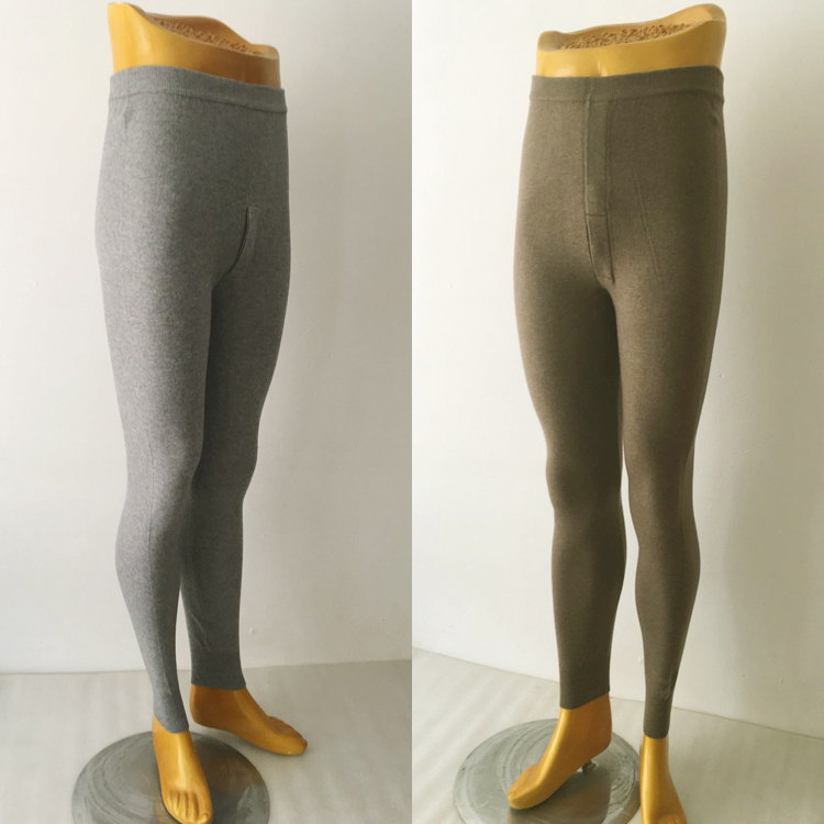 抢超值高腰男春秋初冬平针薄款羊绒羊毛裤保暖裤工厂品牌订单无标