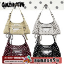 Cultivator原创小众复古油蜡撞色波点百搭单肩斜挎腋下包2025夏新