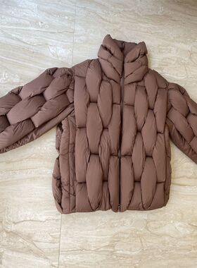 棉袄男女秋冬季新品时尚宽松大码编织麻花羽绒棉服情侣时尚外套潮