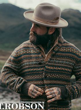 青果领重磅开衫夹克美式复古秋冬季新款多巴胺百搭加厚毛衣外套潮