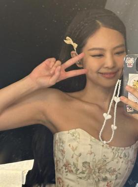 1:1品质】日本进口miyuki原厂米珠爱心手机链桃心挂绳锡器灰S