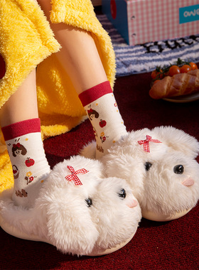 小狗棉拖鞋女款2025新款室内家居防滑可爱保暖棉拖半拖毛拖鞋冬季