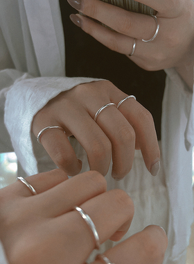 S925纯银日韩简约关节戒戒指女