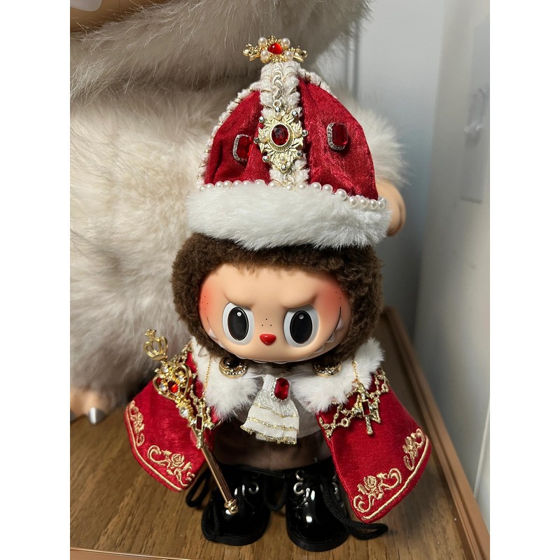 Labubu加冕礼娃衣服拉布布15cm无属性宫廷国王披风贵族华丽着替