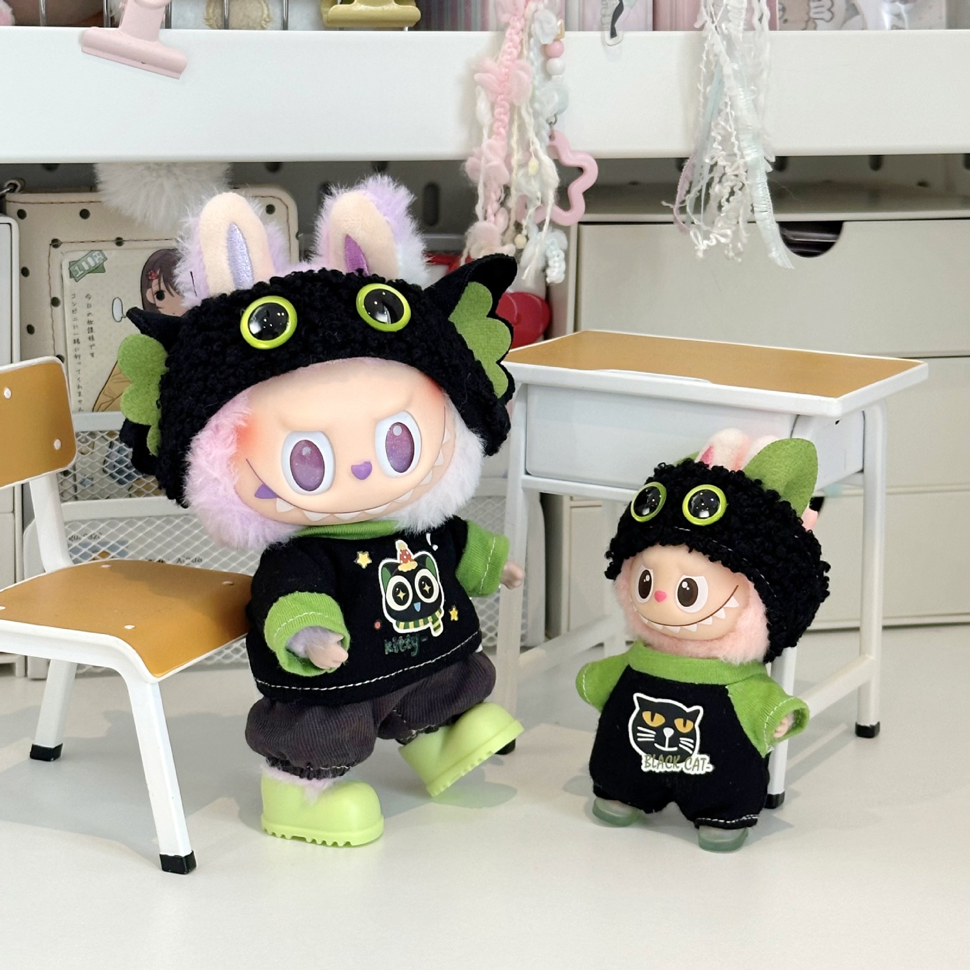 现货拉布布一二三代通用17厘米labubu迷你版心底密码亲子娃衣套装