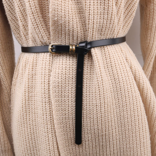 复古打结百搭风配裙子腰链小皮带