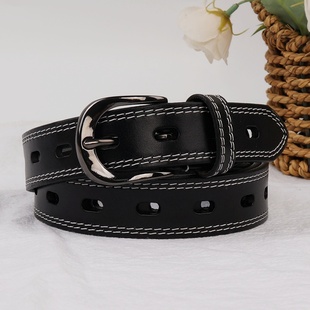 饰镂空腰带小众牛仔裤 女士真皮皮带纯牛皮新款 装 百搭女式 带 时尚
