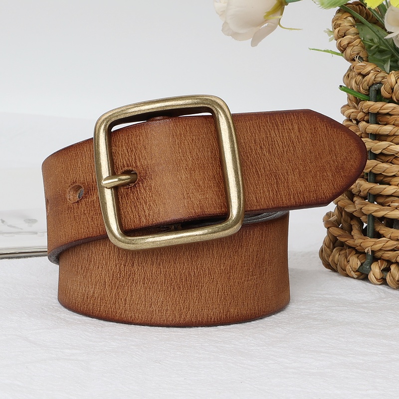 牛仔裤头层牛皮百搭黑色大气简约