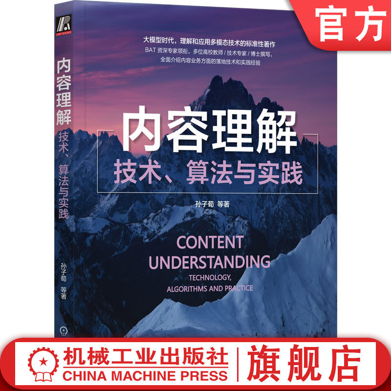 官网正版 内容理解 技术 算法与实践 孙子荀 图像理解 语音理解 场景文字检测与识别 视频理解 多模态学习 图片生成 语言模型