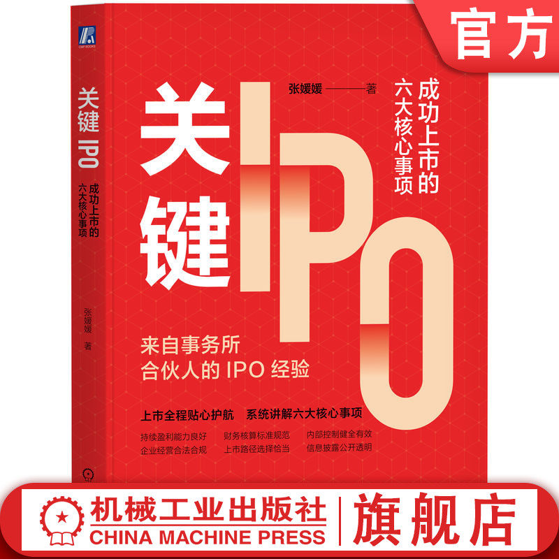 官网正版 关键IPO：成功上市的六大核心事项 张媛媛 著 IPO实务图书 IPO 上市 融资 发行 财务 会计 会计师 审计 机械工业出版社