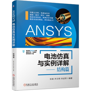 官网正版 ANSYS电池仿真与实例详解 结构篇 张寅 井文明 宋述军 有限元仿真分析理论 强度 疲劳 分析前处理