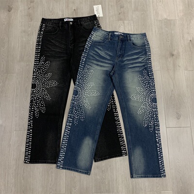 Vale Forever RAIN CLASSIC DENIM青年时尚潮牌满身烫钻破洞牛仔