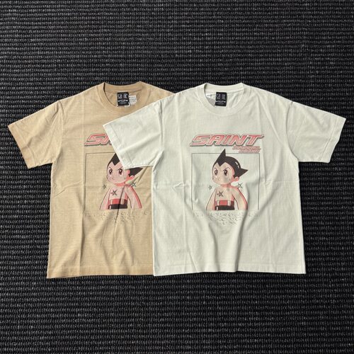 Saint Michael Medm × 铁臂阿童木动漫vintage复古男女短袖T恤