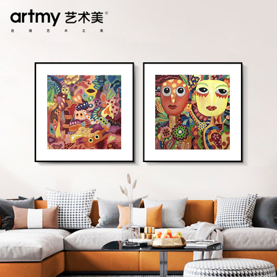 啜泉 原创纯手绘油画抽象人物现代简约装饰画玄关艺术轻奢挂画