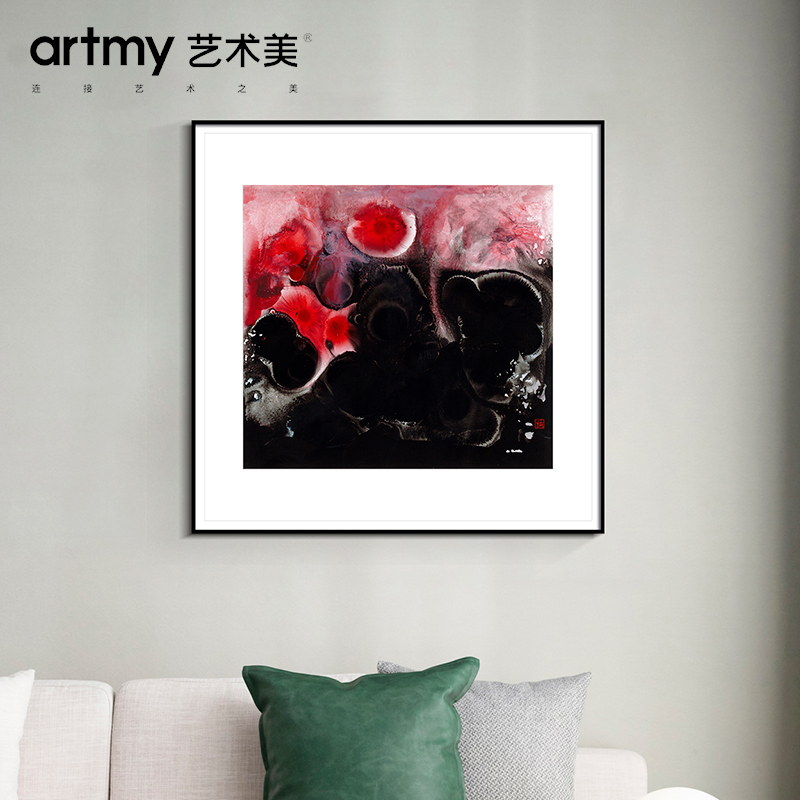 方志 极简主义抽象绘画艺术装饰画餐厅客厅过道大色块彩色挂画图片