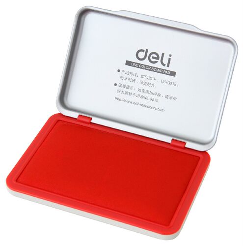 9892秒得力方形金属办公用品印台