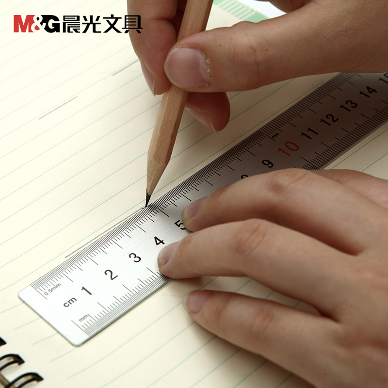 晨光长尺30cm直尺 20cm切割尺子绘图广告 服装格尺 铝合金直尺子