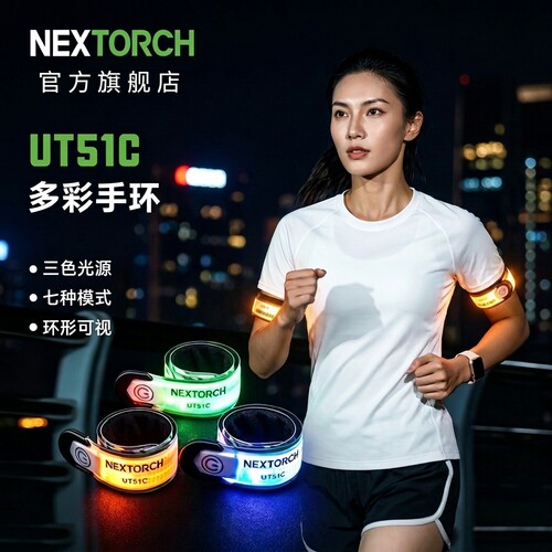 nextorch纳丽德夜跑手环手环夜跑装备反光带手臂执勤安全警示灯
