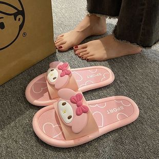 网红卡通凉拖鞋 女防滑外穿 女夏软底ins居家室内洗澡时尚 一字拖鞋
