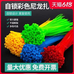 固定4x200 彩色尼龙扎带塑料卡扣强力勒死狗扎线带自锁式 5×300