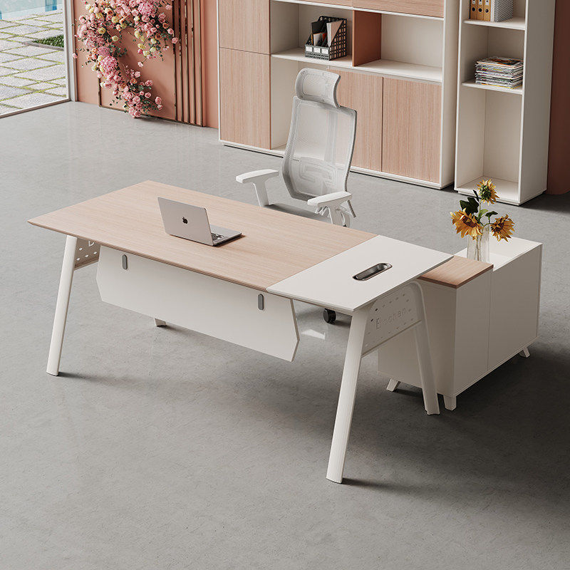现代主管桌经理室时尚简约单人办公桌柜组合电脑桌办公家具老板桌