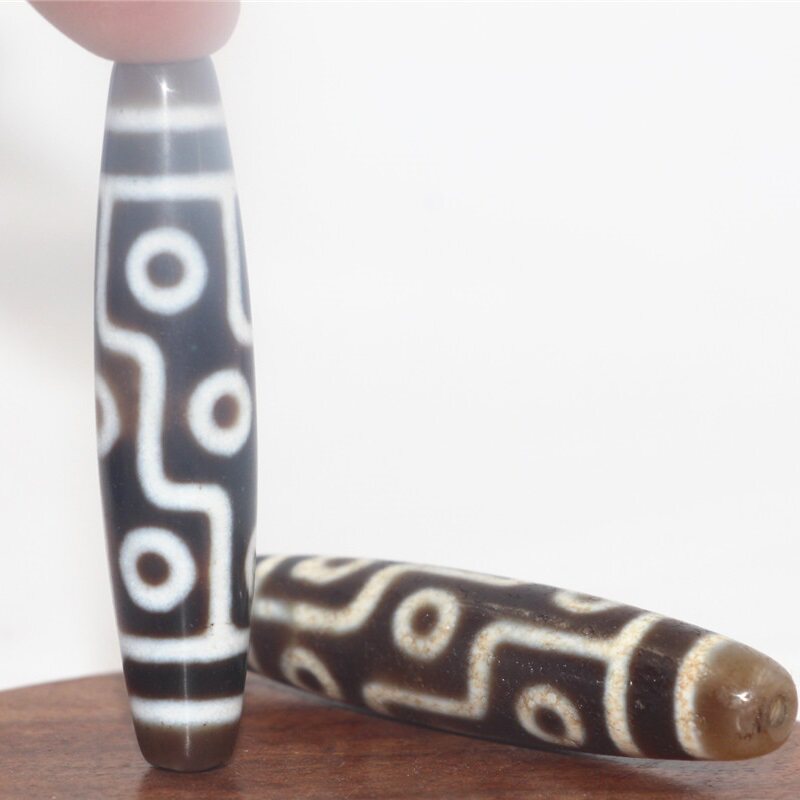 西藏天然保真品原矿玉髓玛瑙九眼天珠吊坠项坠子项链配珠竖穿